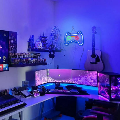 Gamepad Alakú Neon LED Dekoráció