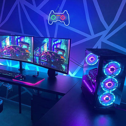 Gamepad Alakú Neon LED Dekoráció