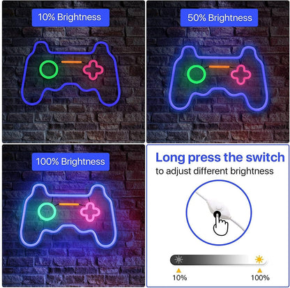 Gamepad Alakú Neon LED Dekoráció