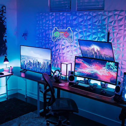 Gamepad Alakú Neon LED Dekoráció