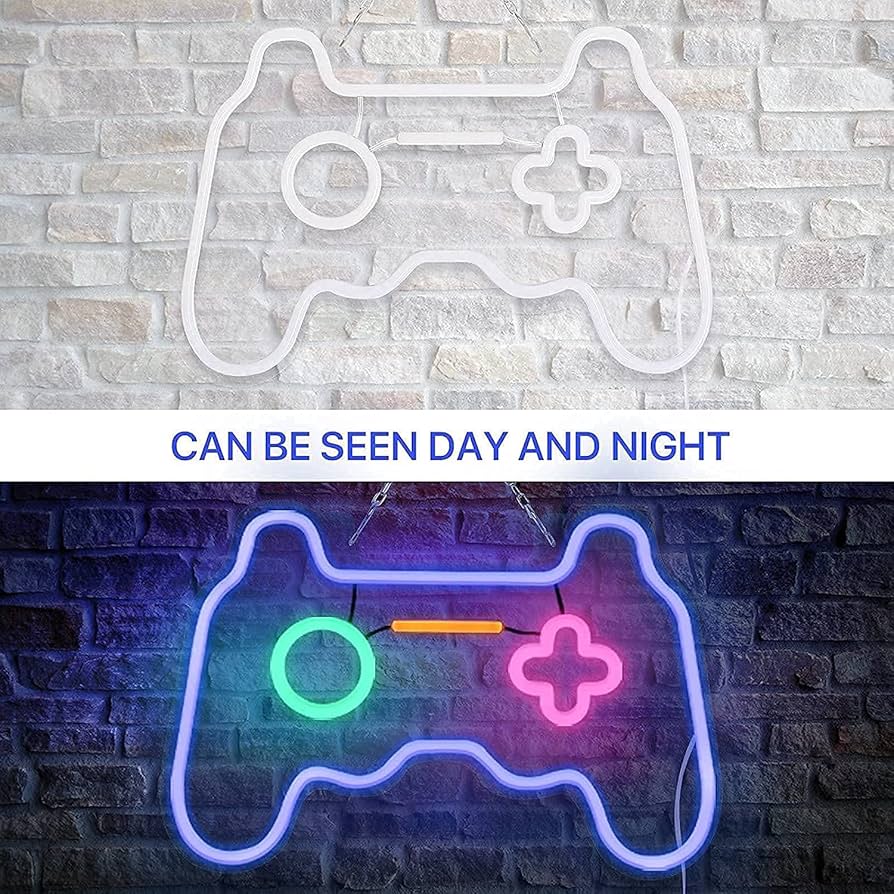 Gamepad Alakú Neon LED Dekoráció