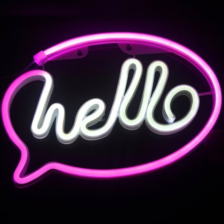 Hello Neon  LED Dekoráció