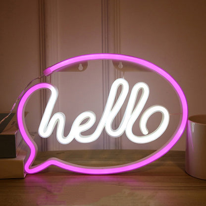 Hello Neon  LED Dekoráció