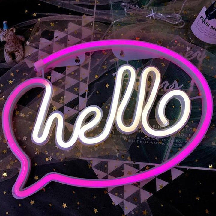 Hello Neon  LED Dekoráció